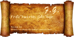 Frühwirth Gábor névjegykártya