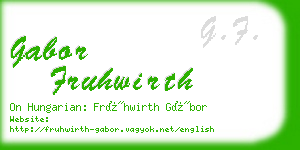 gabor fruhwirth business card
