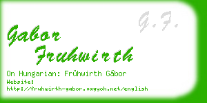 gabor fruhwirth business card